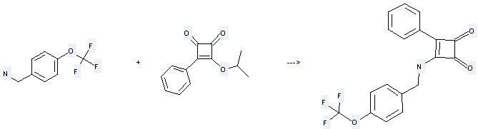 4-(Trifluoromethoxy)benzylamine can be used to produce 3-phenyl-4-(4-trifluoromethoxy-benzylamino)-cyclobut-3-ene-1,2-dione at the temperature of 20 °C